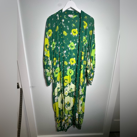 Free People Hidden Hills Floral Boho Maxi Kimono Duster - Picture 11 of 15